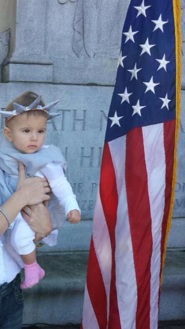 Athena Lambrakis Baby Athena Lambrakis as the Statue of Liberty. Photo by Sonia Mylonas