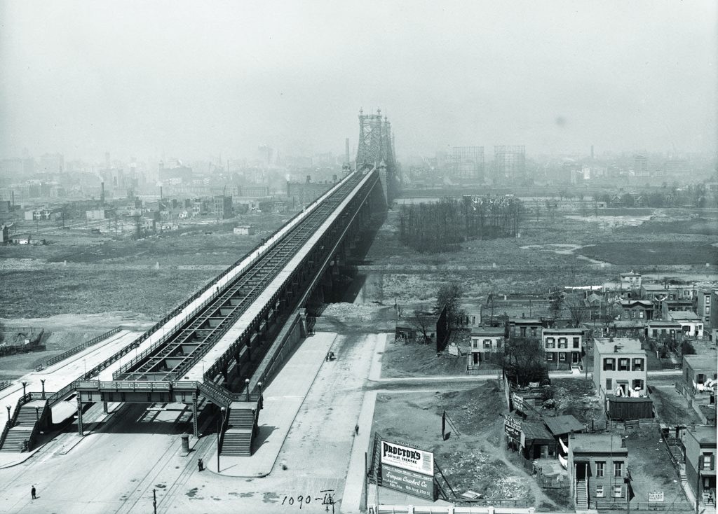 Photo/Queens Historical Society The Queensboro Bridge photographed in 1912 from Queens Plaza looking west into Manhattan.